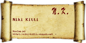 Niki Kitti névjegykártya
